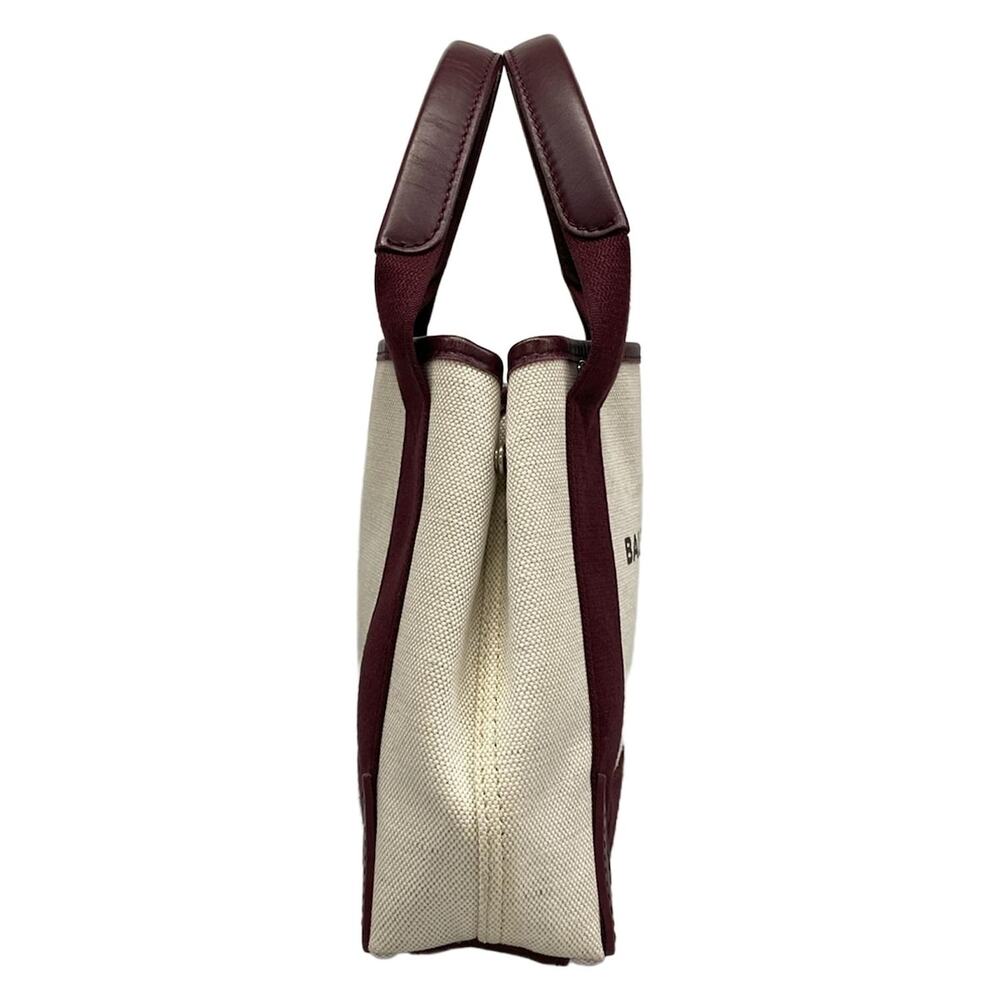 Balenciaga Navy Cabas XS Tote Bag 390346 Cream Bordeaux Canvas Leather - Picture 2 of 15